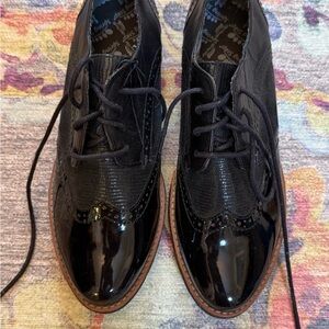 Spring Step Black Patent Leather Brogues